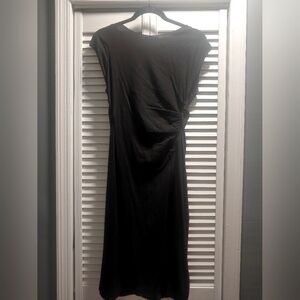 Zara Black Dress With Ruched Side / Size Large